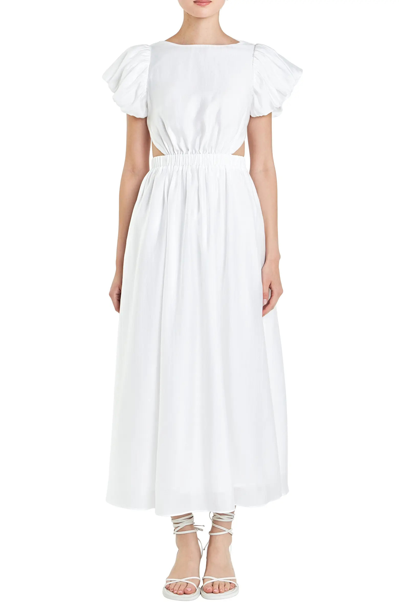 English Factory Cutout Puff Sleeve Maxi Sundress | Nordstrom | Nordstrom