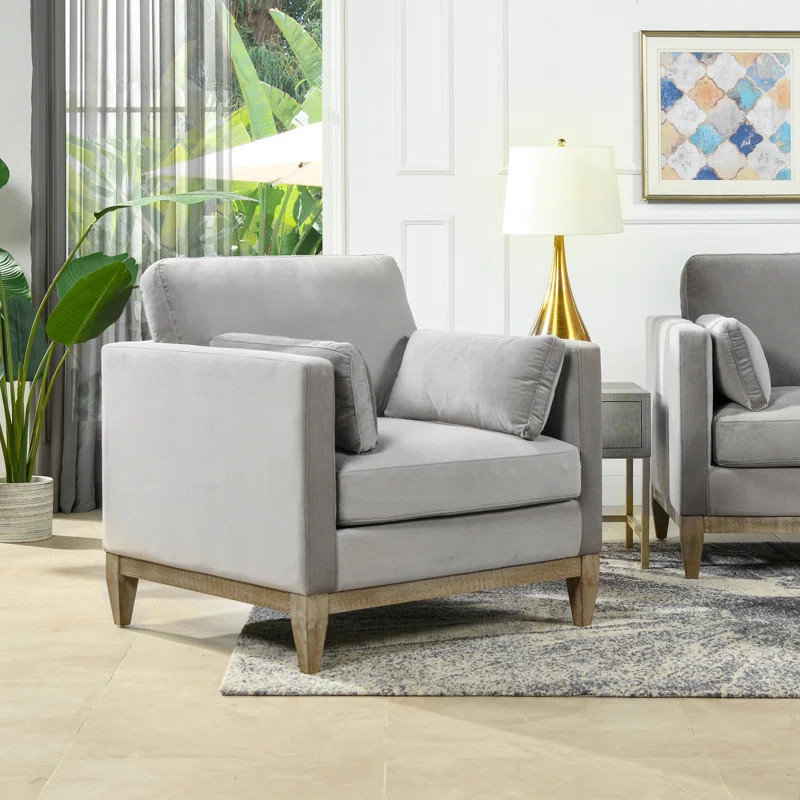 Eila 36" W Velvet Armchair | Wayfair North America