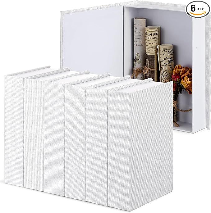 Geyoga 6 Pcs Faux Book Box Decorative Books Modern Linen Fake Books Decor for Coffee Table DIY Cr... | Amazon (US)