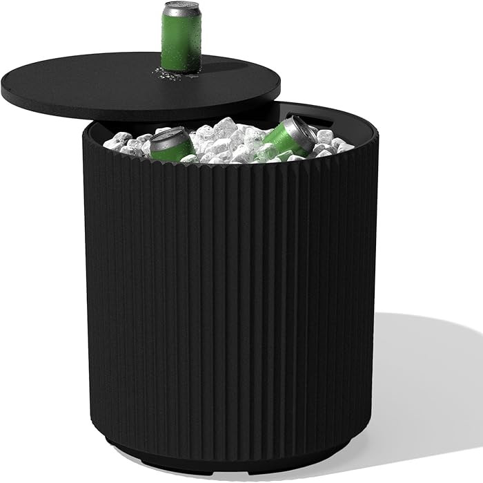 Veradek Outdoor Cooler Side Table - 2 in 1, Black, 21 inch | Amazon (US)