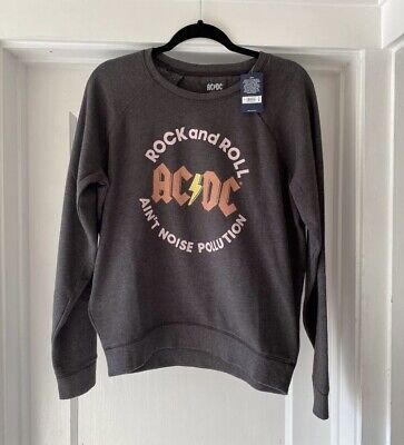 New With Tags AC/DC Lucky Brand Rock Sweater Top Size Medium Gray Pink Orange | eBay US