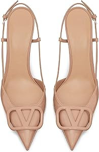 CarolieRossi Women Heeled Slingback Sandals Closed Pointed Toe Stiletto High Heels Slip-On Backle... | Amazon (US)