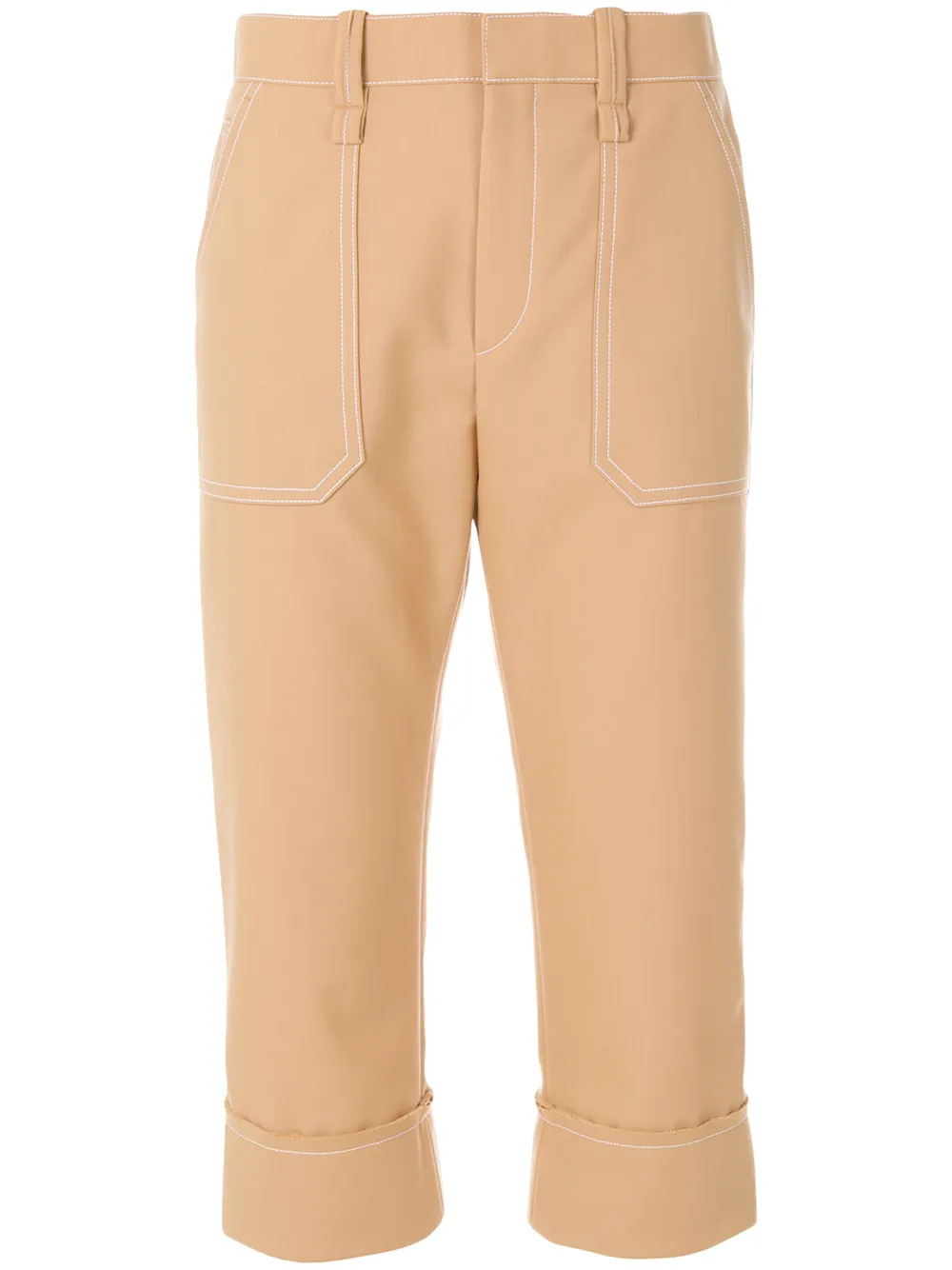 Chloé cropped stitch detail trousers - Brown | FarFetch Global
