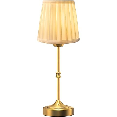 KDG Portables Cordless Table Lamp, Fabric Shade Desk Lamp, 5000mAh Rechargeable Battery Powered L... | Amazon (US)