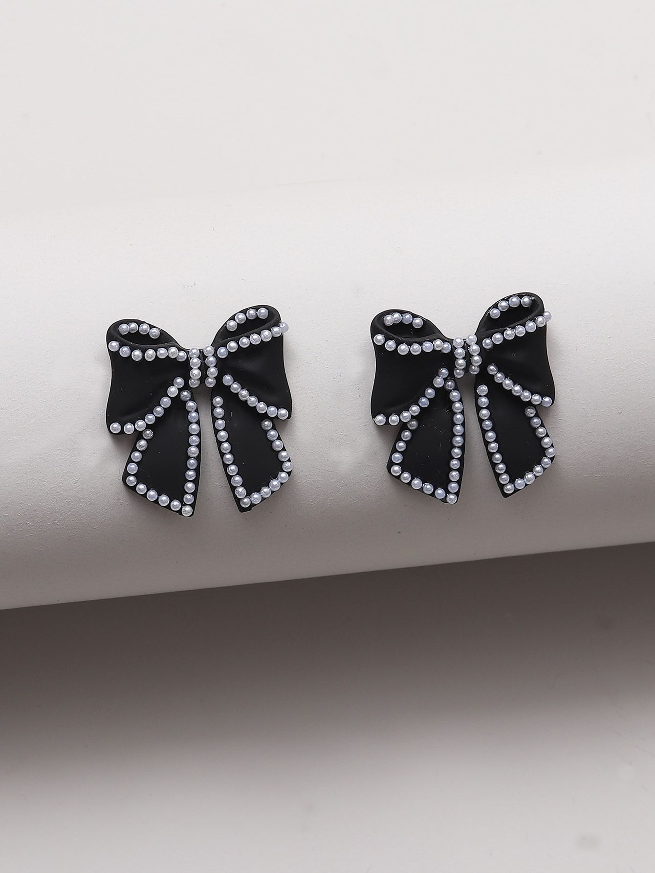 Faux Pearl Decor Bow Earrings | SHEIN