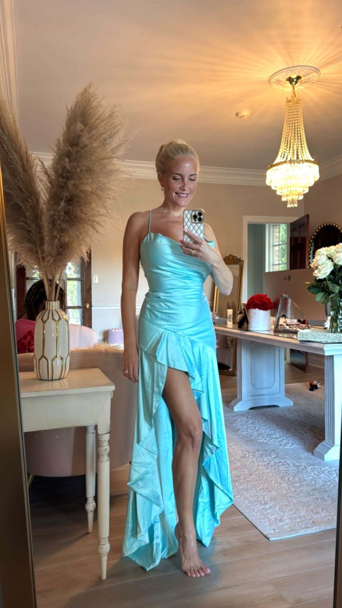 I bought this dress as a potential option for my 10 year anniversary dinner with my husband, which will be a romantic dinner on the beach in Bermuda. I just love the color! After pink, this is my favorite color in the world. Gorgeous quality, so silky and flattering. Wearing a size 6 or medium.

#LTKTravel #LTKParties #LTKStyleTip