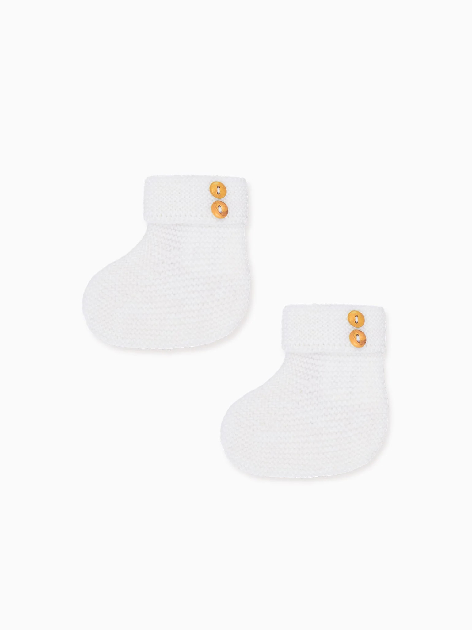 Ivory Cruz Merino Baby Booties | La Coqueta (US)