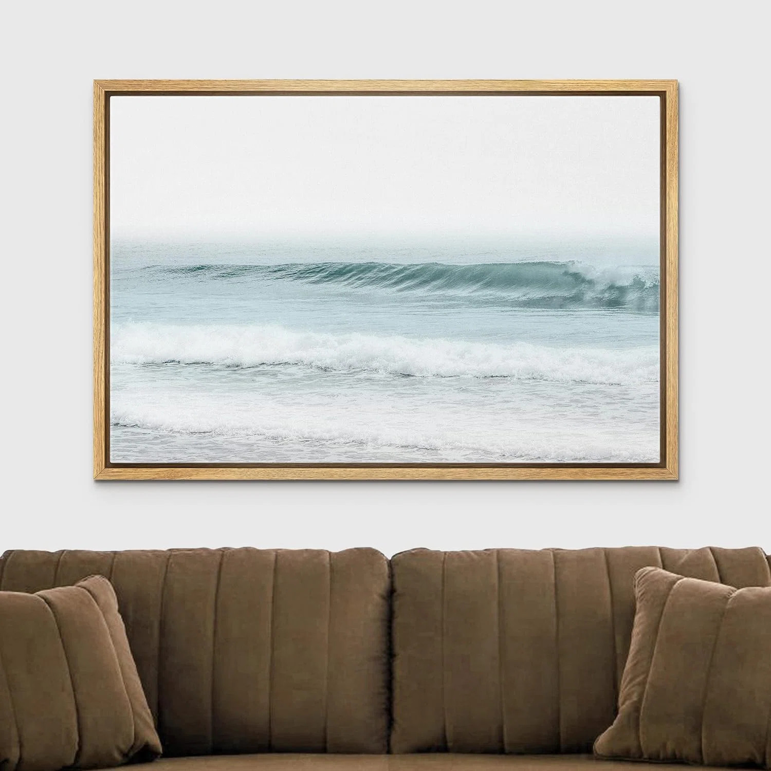 Coastal Beach " Ocean Wave On Washed Out Beach Nature "By IDEA4WALLFormat: Natural Floater Framed... | Wayfair North America