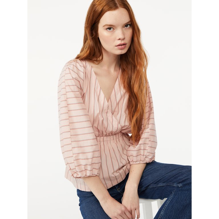 Free Assembly Women's Wrap Top | Walmart (US)