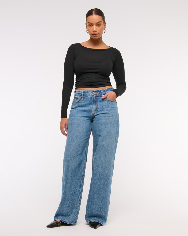 Curve Love Low Rise Ultra Loose Jean | Abercrombie & Fitch (US)