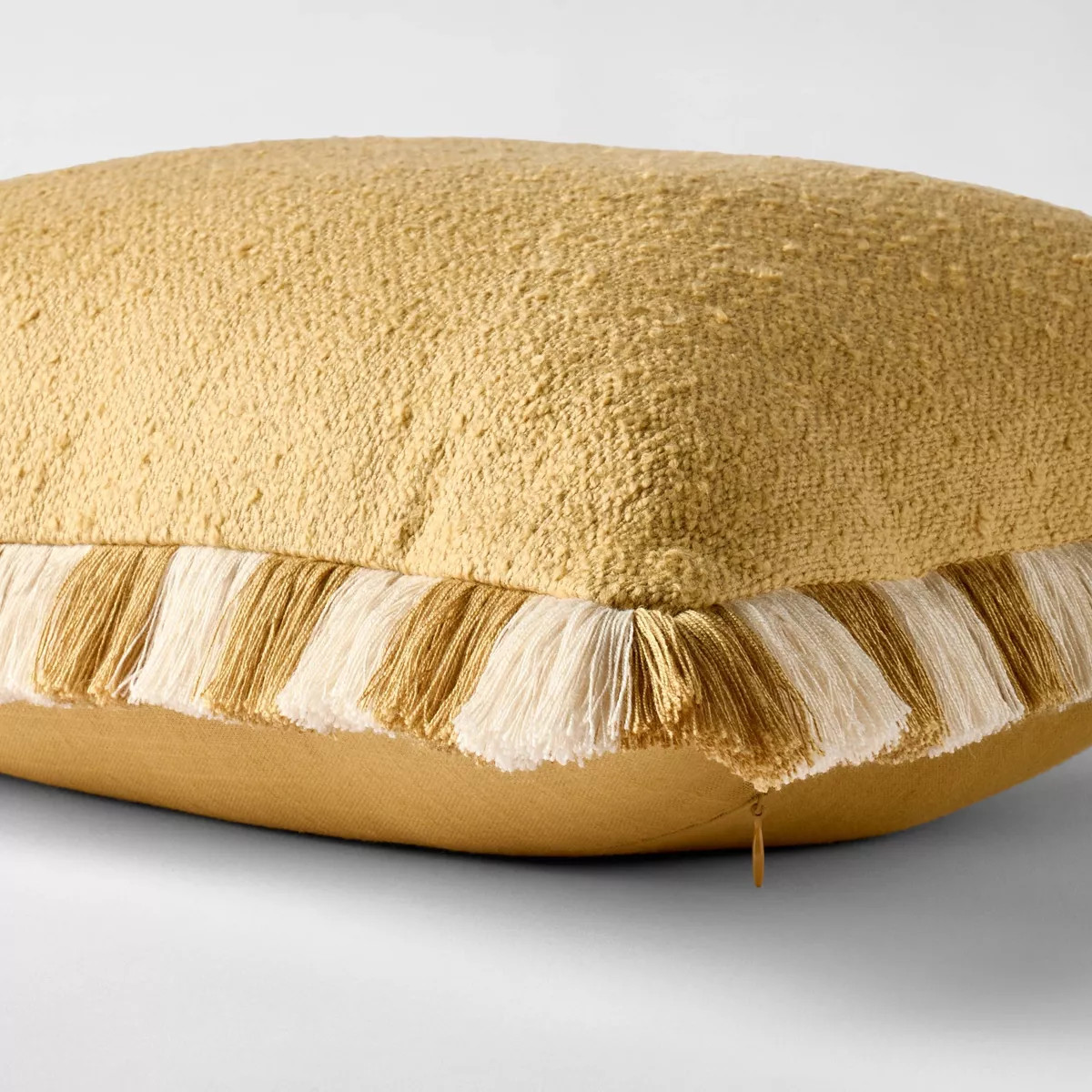 14"x20" Solid Texture Lumbar Throw Pillow with Stripe Fringe - Threshold™ designed with Studio ... | Target