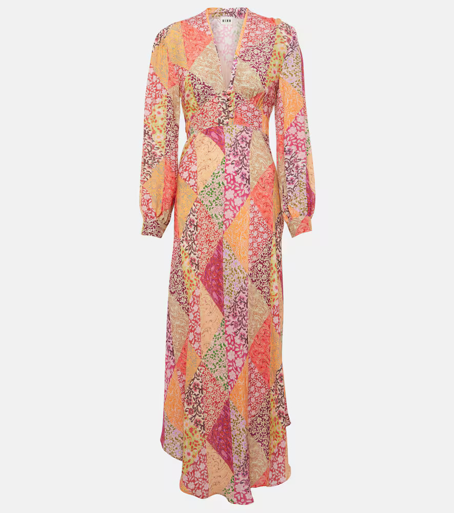 Rixo Trula patchwork crÃªpe maxi dress | Mytheresa (US/CA)