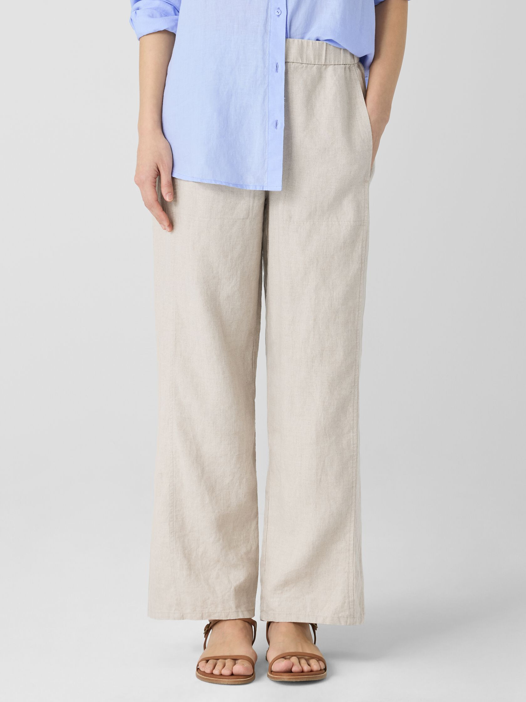Organic Linen Wide-Leg Trouser Pant | Eileen Fisher