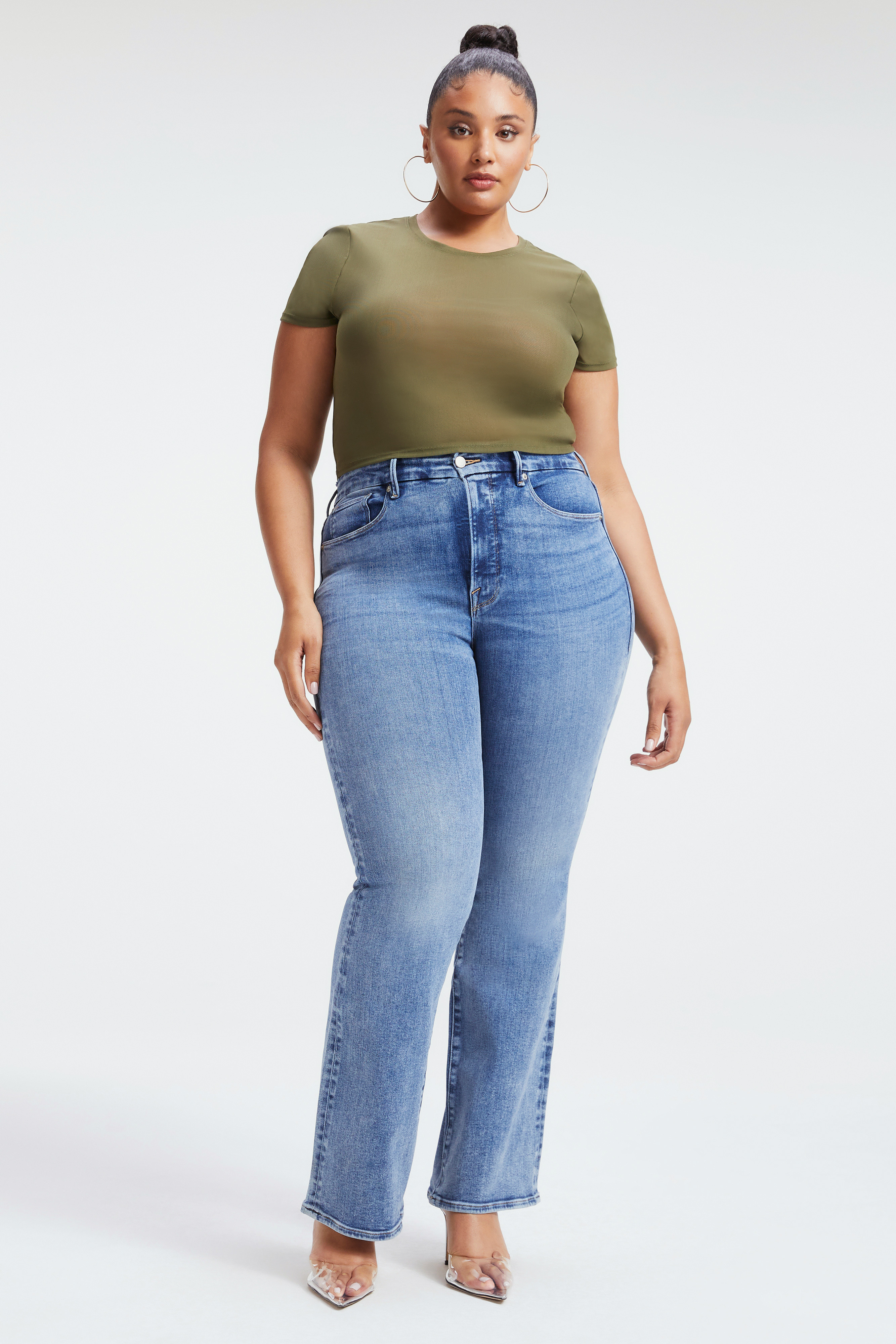 GOOD CLASSIC SLIM BOOTCUT LIGHT COMPRESSION JEANS | Good American