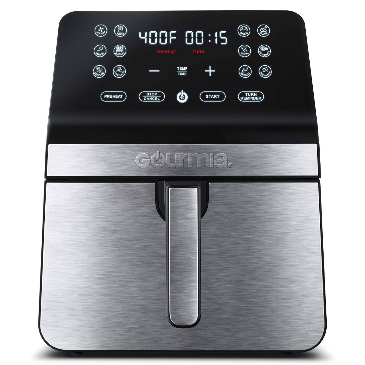 Gourmia 8-Quart Digital Air Fryer, with 12 One-Touch Functions & Guided Cooking - Stainless Steel | Target