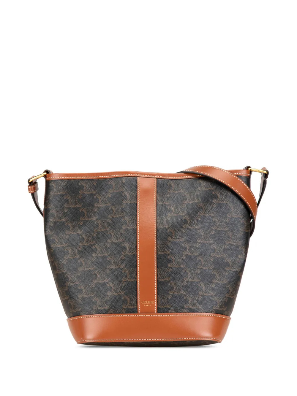 Celine Pre-Owned 2020 Small Triomphe Coated Canvas Bucket Bag | Brown | FARFETCH IE | Farfetch Global