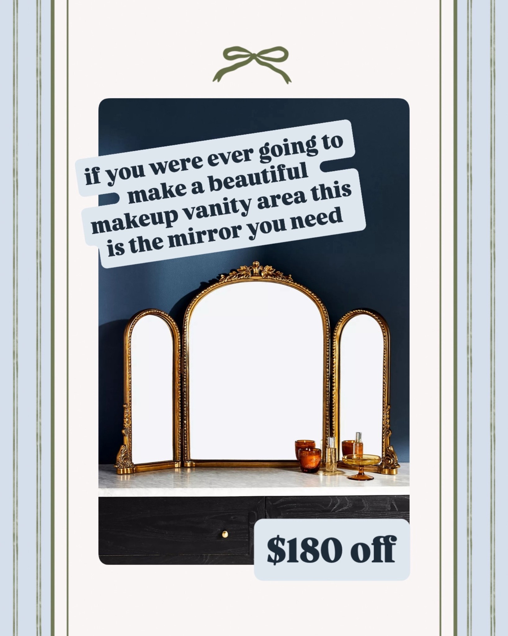 this would be the most stunning makeup vanity mirror!!! I love how it table top so it would be perfect in front of a window 😍. currently $180 off 

#LTKCyberWeek #LTKSaleAlert #LTKgrwm