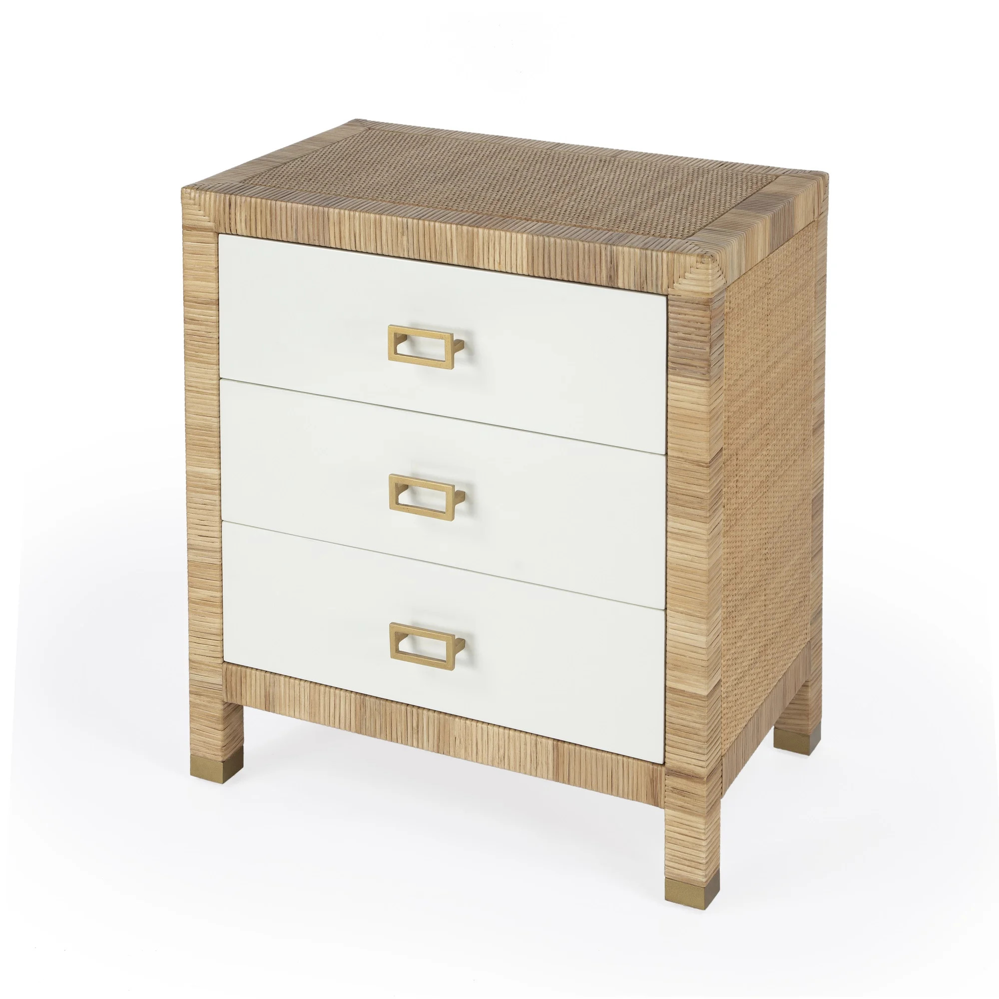 Butler Corfu 3 Drawer Natural Raffia Chest, Natural and White - Walmart.com | Walmart (US)