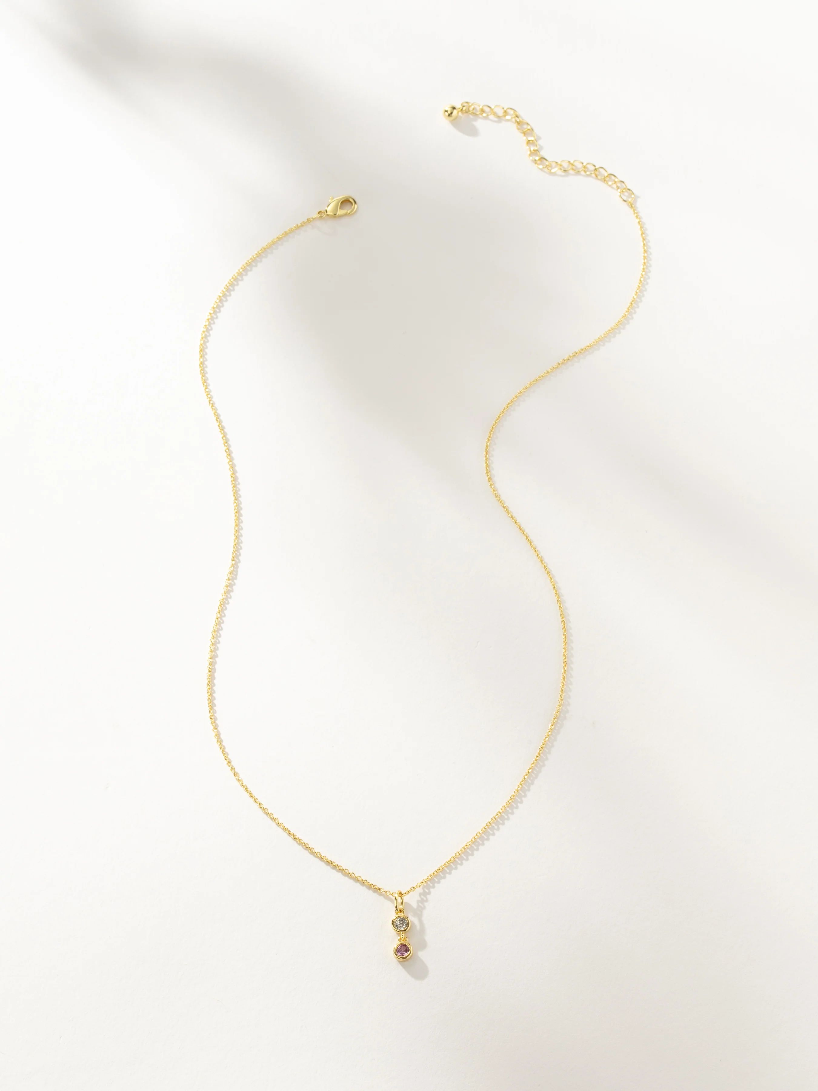 Pink and White Gem Dainty Chain Necklace in Gold | Uncommon James | Uncommon James