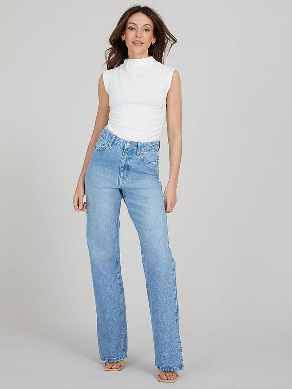 Michelle Keegan Side Split Detail Jean - Blue | Very (UK)