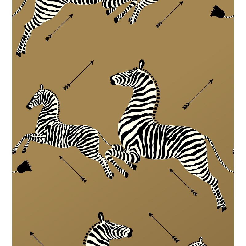 Zebras Wallpaper, Gold | One Kings Lane