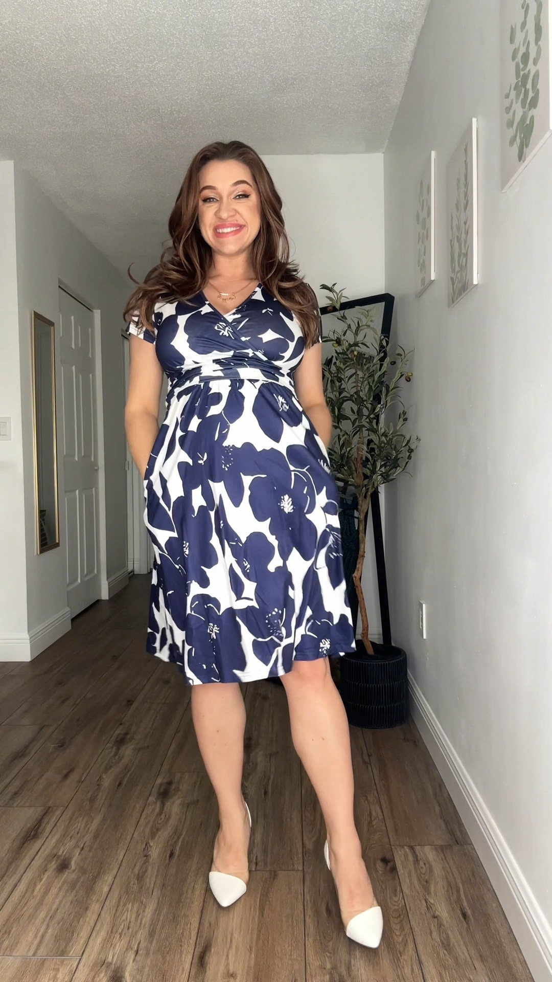 Obsessed with these dresses! They are non-maternity but definitely bump-friendly. Perfect to wear during - and after - pregnancy. I’m wearing a medium in both at 32 weeks pregnant. 

#amaozndresses #bumpfriendlydresses 

#LTKBump #LTKFindsUnder50 #LTKSeasonal