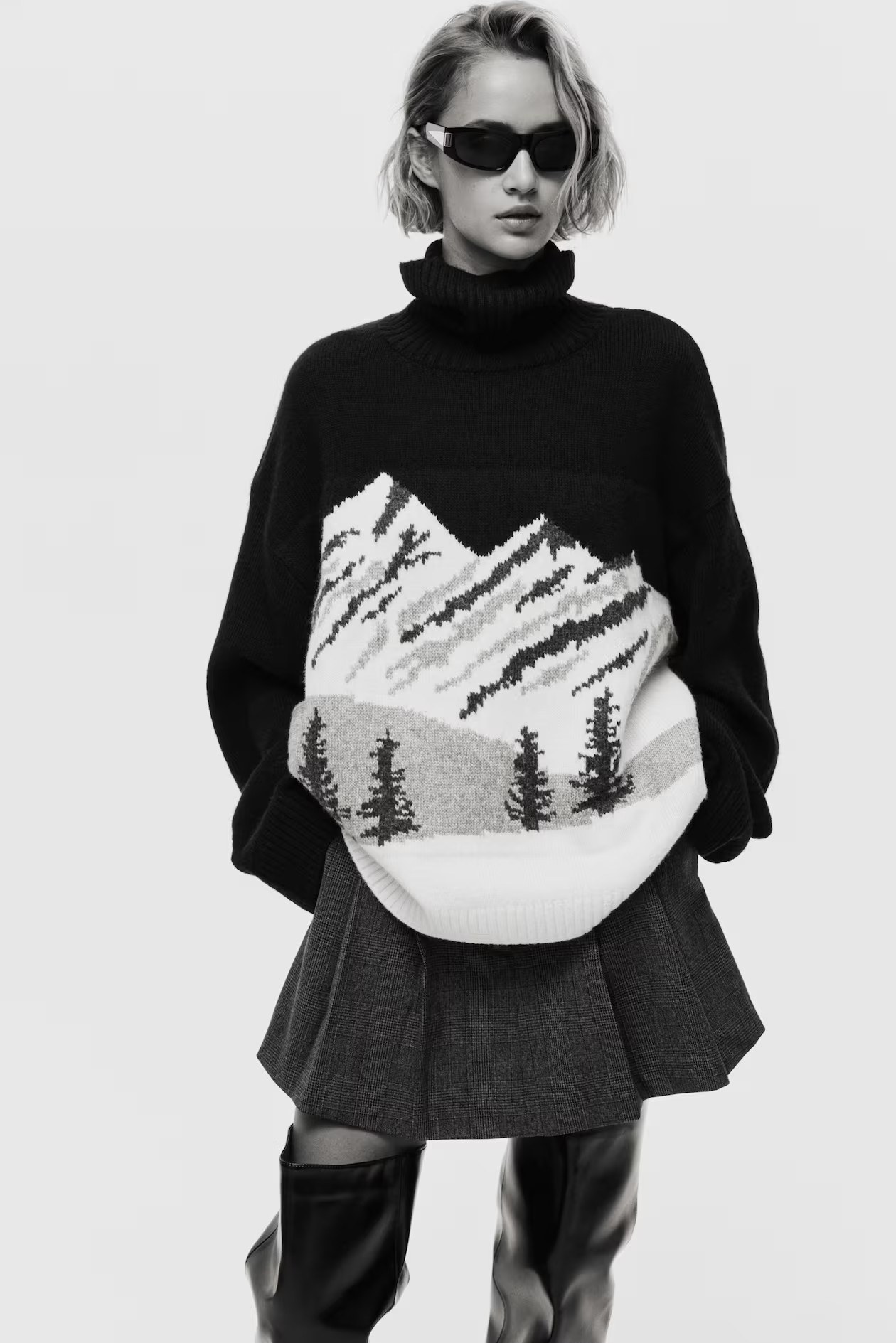 Jacquard-knit polo-neck jumper | H&M (UK, MY, IN, SG, PH, TW, HK)