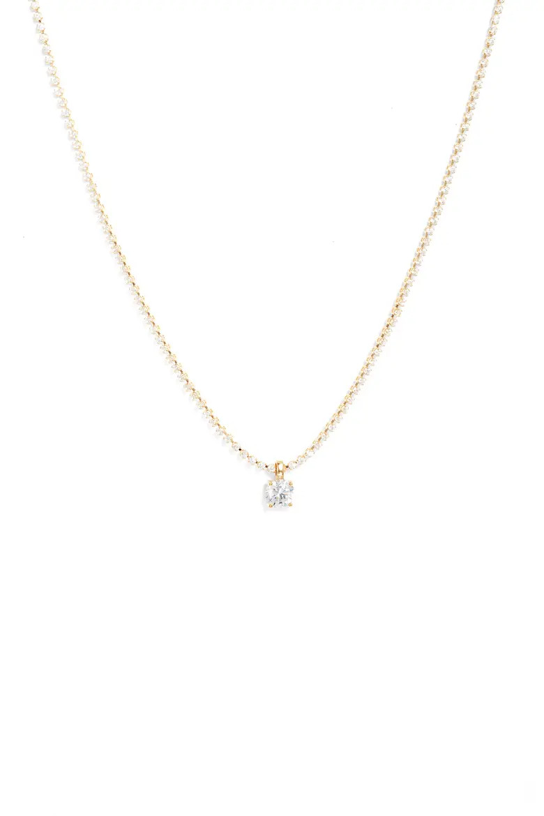 Cubic Zirconia Pendant Tennis Necklace (Women) | Nordstrom | Nordstrom