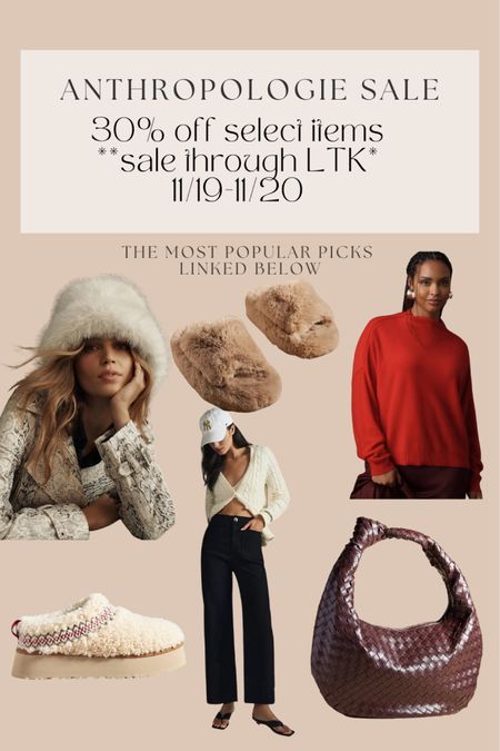 30% off Anthropologie sale 11/19-11/20 

Outfit inspo, gift guide, holiday shopping, gifts for her, cozy outfits 

#LTKCyberWeek #LTKHolidaySale #LTKsalealert
