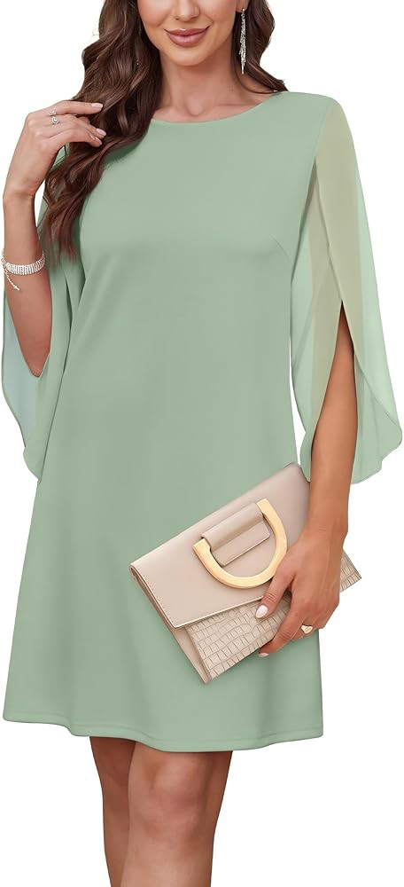 Womens Cocktail Dresses Flutter Sleeve Formal Dresse Wedding Guest Dresses for Women 2025 Trendy | Amazon (US)