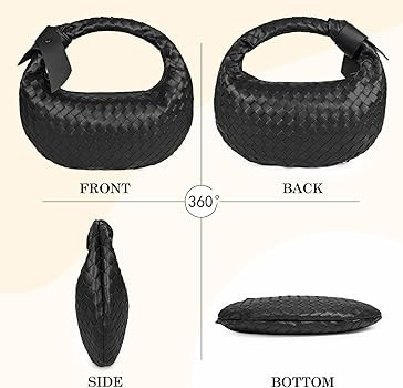 Bow Knotted Woven Leather Handbags Tote For Women, Trendy Hobo Dumpling Purse Bag 2024. | Amazon (US)