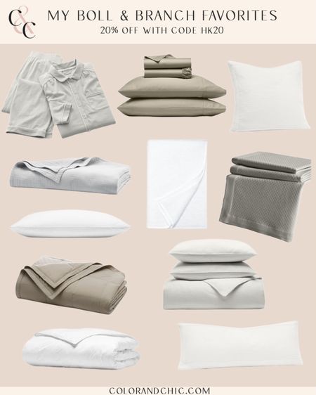 Some of my Boll & Branch favorites! Including down alternative insert, duvet set, sheet set, pillows, pajamas, blankets and more! I love the quality and how it feels so luxurious. Truly gives me better sleep and I will forever use this bedding. Use code HK20 for 20% off! 

#LTKstyletip #LTKsalealert #LTKhome
