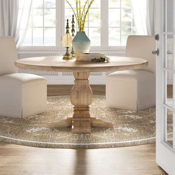 Candace Mango Solid Wood Pedestal Dining Table | Wayfair North America