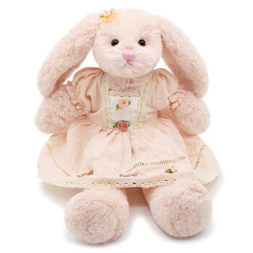 oits cute Small Soft Stuffed Animal Bunny Rabbit Plush Toy for Baby Girls 15inch (Pink Rabbit Wearing Pink Vintage Dress) | Amazon (US)