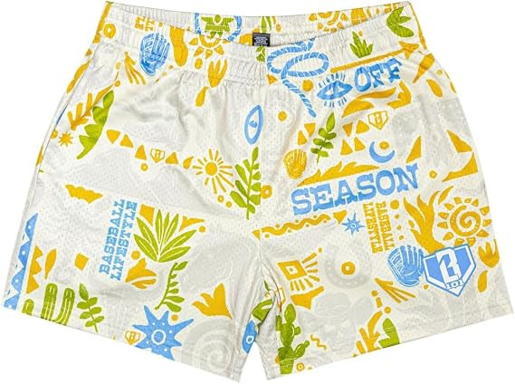 Baseball Lifestyle 101 Boy's Cactus Curve Mesh Shorts with Side Pockets and Elastic Waist, 5 in I... | Amazon (US)