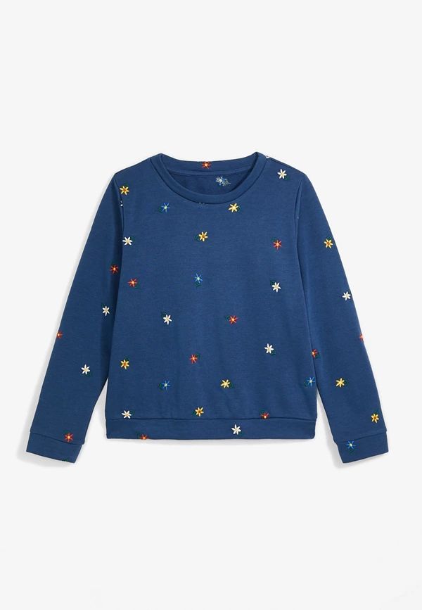 Girls Floral Embroidered Sweatshirt | Maurices