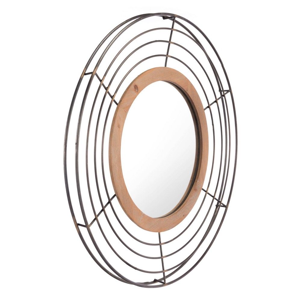 ZM Home 32"" Industrial Modern Round Wire Mirror | Target