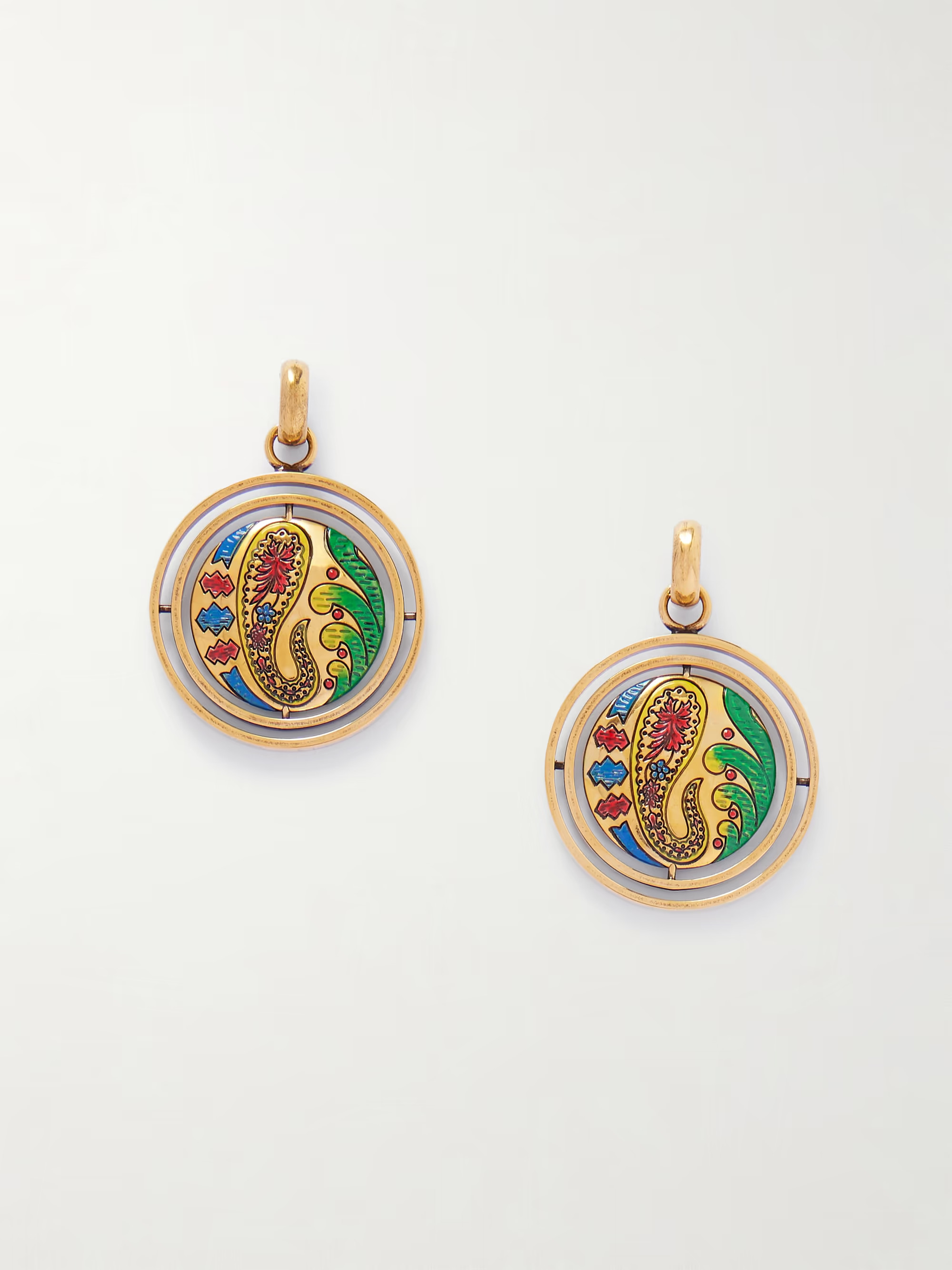 Gold-tone and enamel earrings | NET-A-PORTER APAC