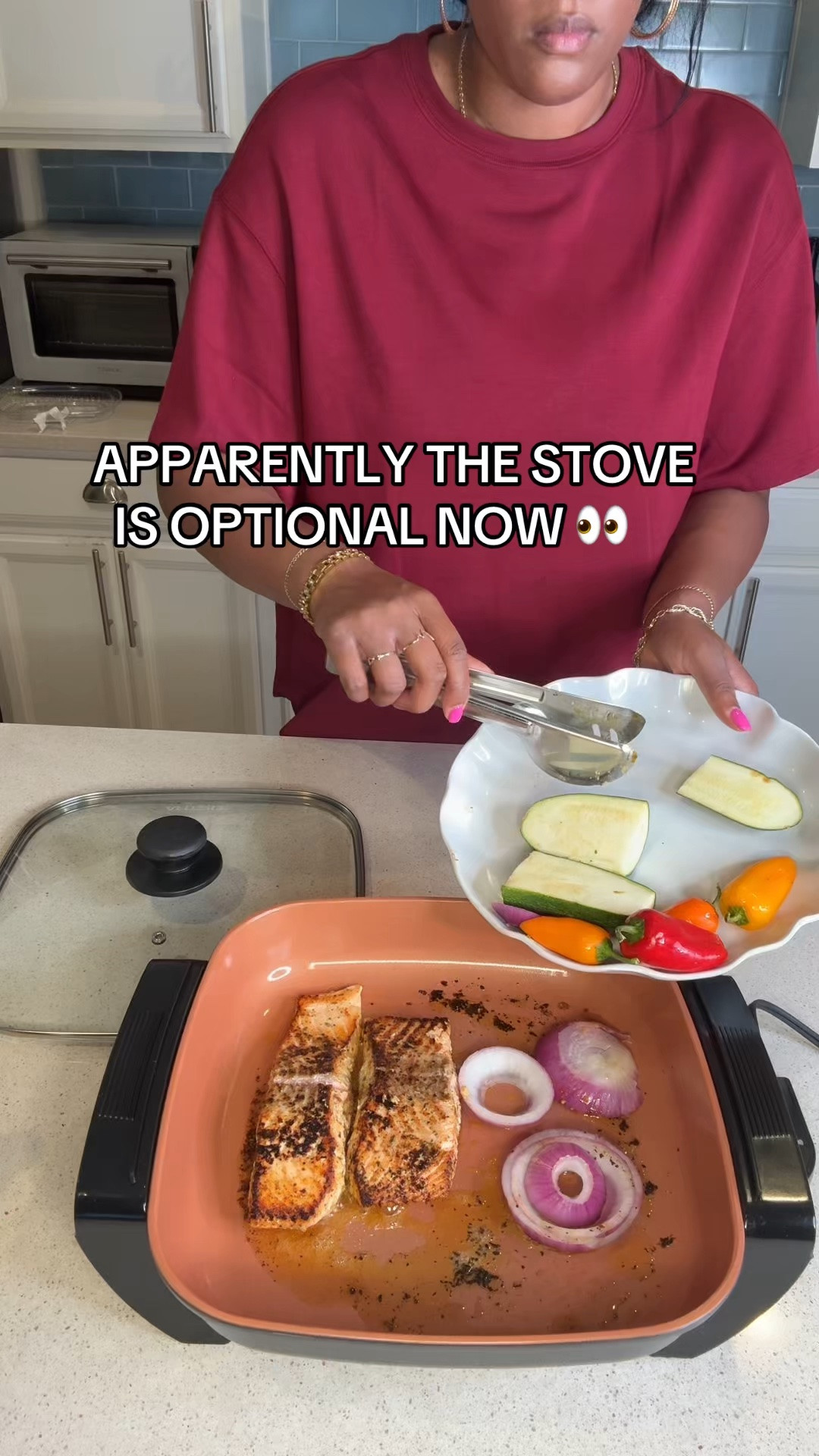 Being able to cook dinner from my kitchen island instead of standing over the stove? Yeah… I get it now. 🙌🏽 Quick meals, easy cleanup and nothing sticking to the pan.

#electricskillet #kitchenfinds #easycooking #kitchengadgets