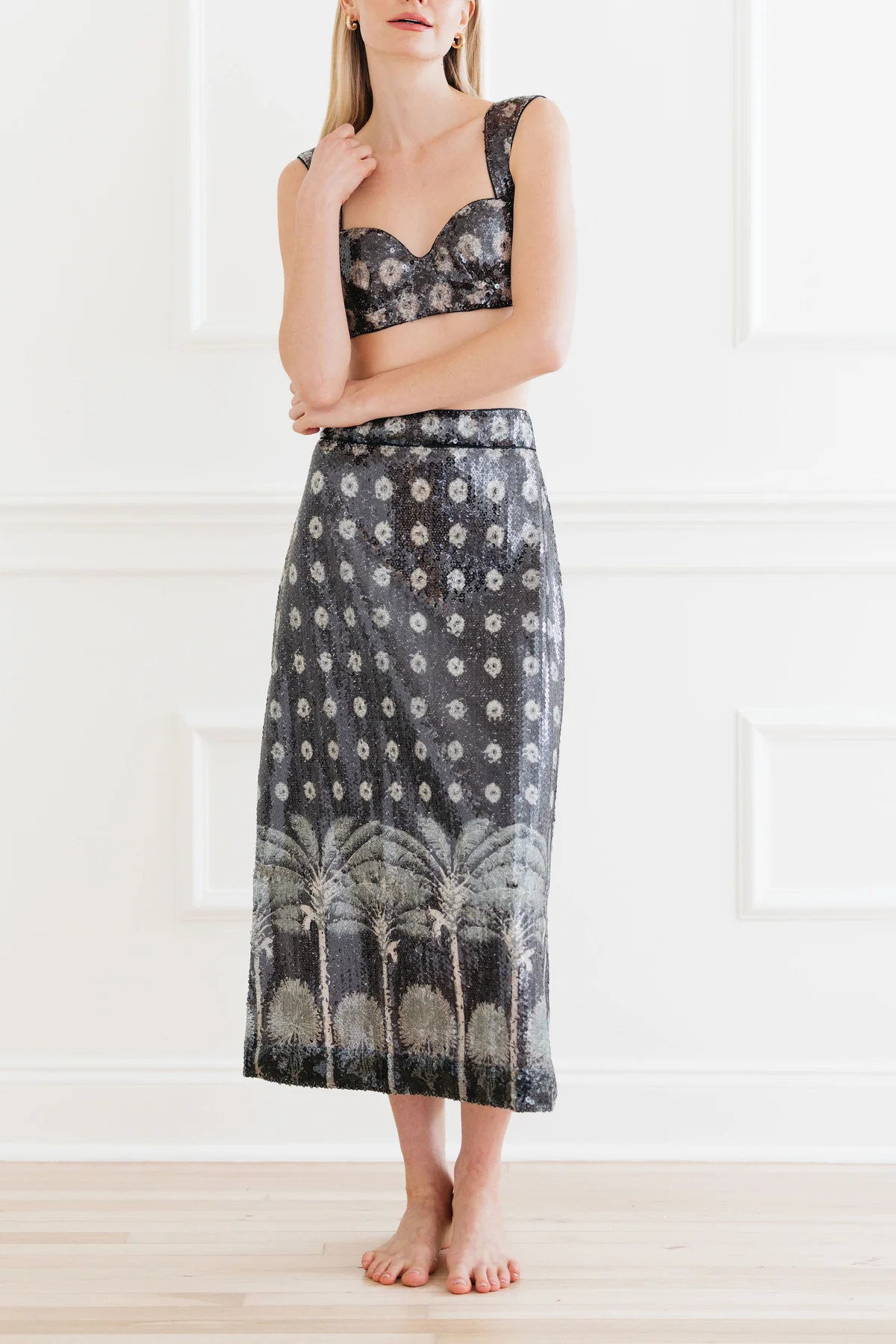 El Carmen Sequins Midi Skirt | Casalina