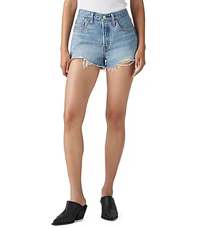 Levi's� 501� Original High Rise Distressed Frayed Hem Denim Shorts - 32 | Dillard's