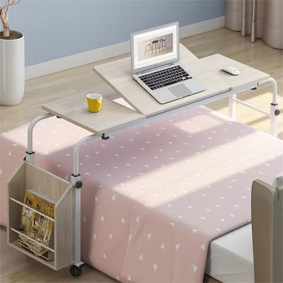 Overbed Table with Wheels, 47.24 in Laptop Desk Cart, Table Over The Bed Table Adjustable Height and Length for Hospital and Home use | Target