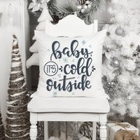 Winter Pillow - Baby It's Cold Outside Farmhouse Inspired Christmas & Home Decor Cover Throw | Etsy (US)