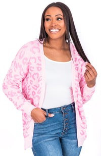 Make Time For Love Pink Animal Print Cardigan | The Pink Lily Boutique