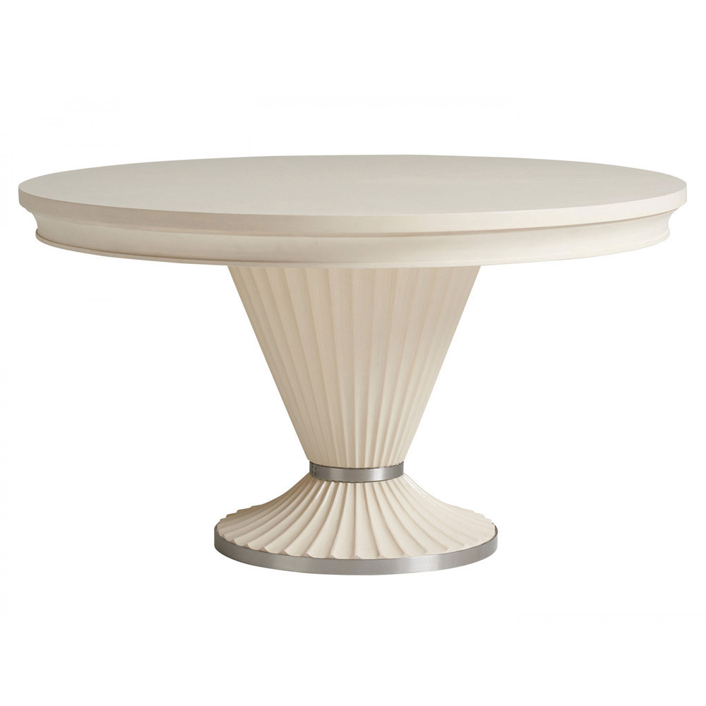 Artesia French Country White Oak Wood Round Game Table | Kathy Kuo Home