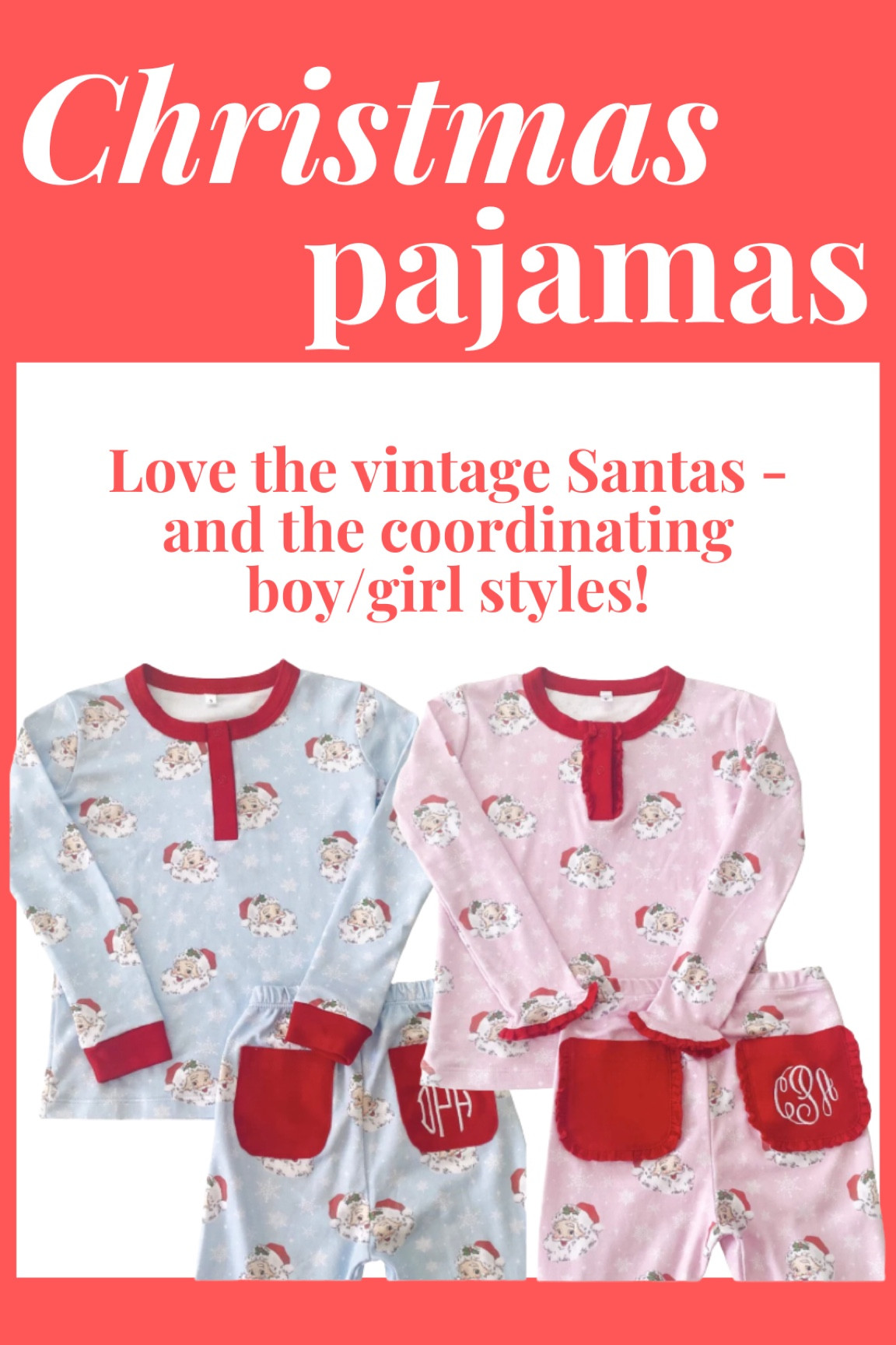 Vintage Santas Christmas pajamas by Smockingbird! 

#LTKHoliday #LTKSeasonal #LTKkids