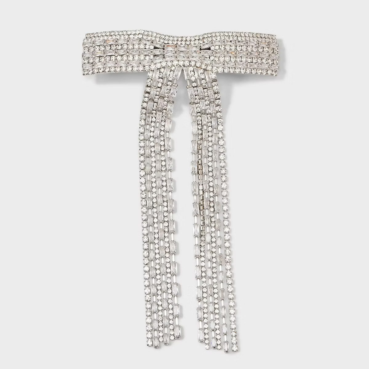 Rhinestone Chain Tail Bow Hair Barrette - A New Day™ Ivory | Target