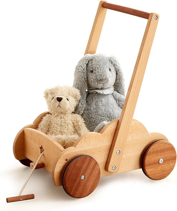 Beright Wooden Baby Walker Push Toy, Learning Educational Walking Toys for Babys Toddles, Adjusta... | Amazon (US)