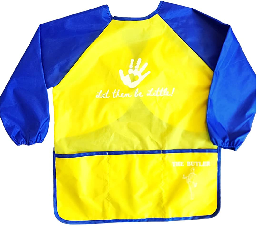 THE BUTLER Kids Art Craft and Painting Smock, Long Sleeve, Waterproof Apron with Pockets, Childre... | Amazon (US)