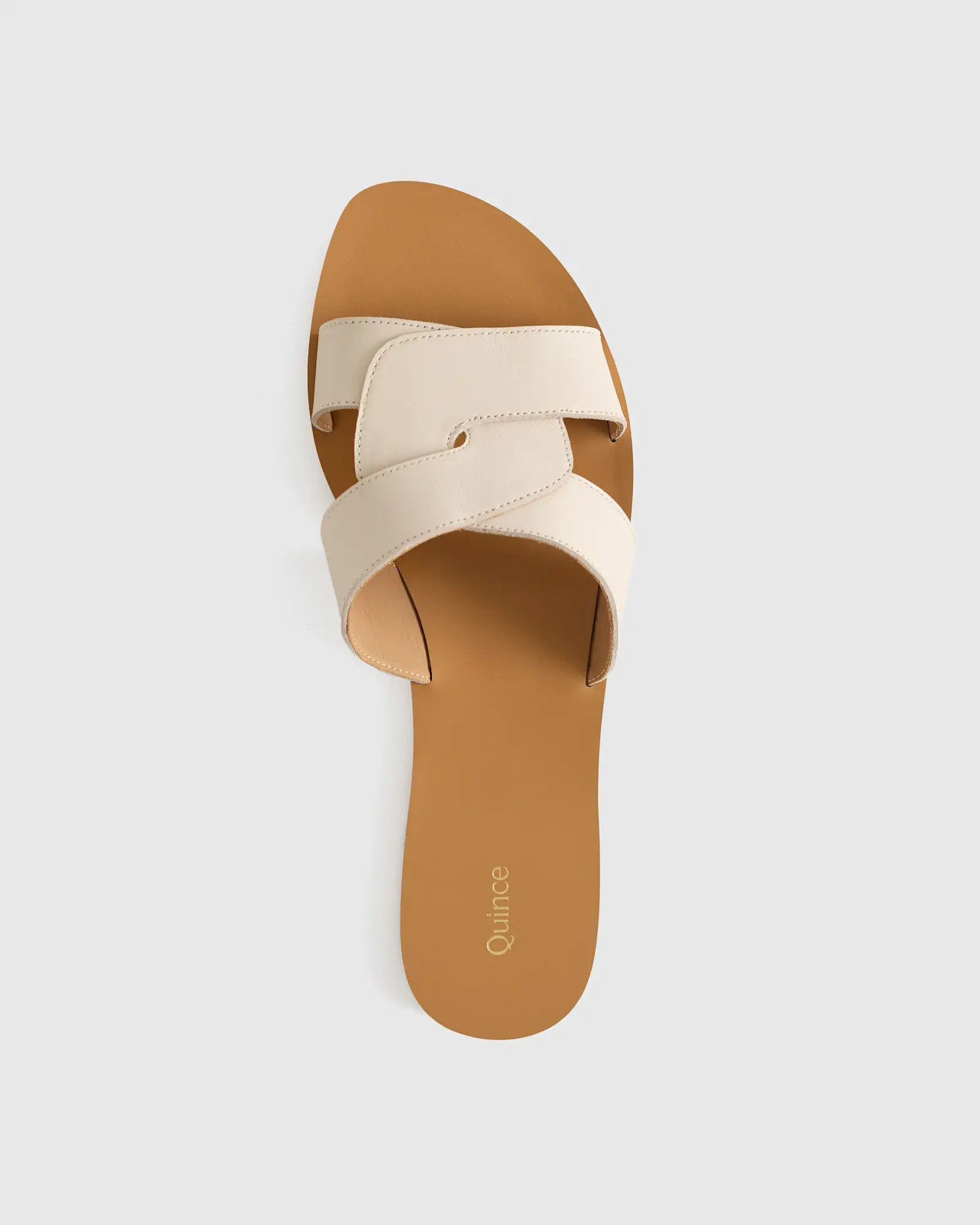 Italian Leather Cutout Slide Sandal | Quince